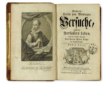 MONTAIGNE, MICHEL EYQUEM DE. Versuche.  3 vols.  1753-54